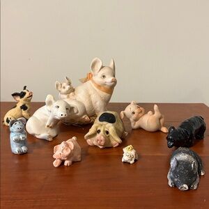 Assorted Pig Figurine Collection bundle of 10